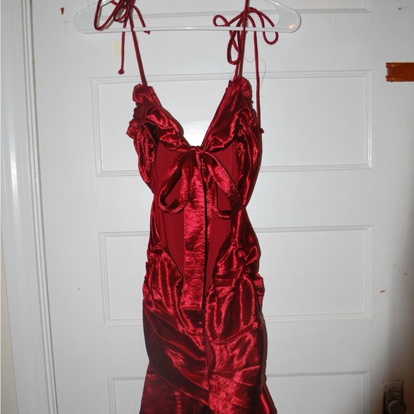 Skylar + Madison Shimmering Red Dress - Picture 2 of 3